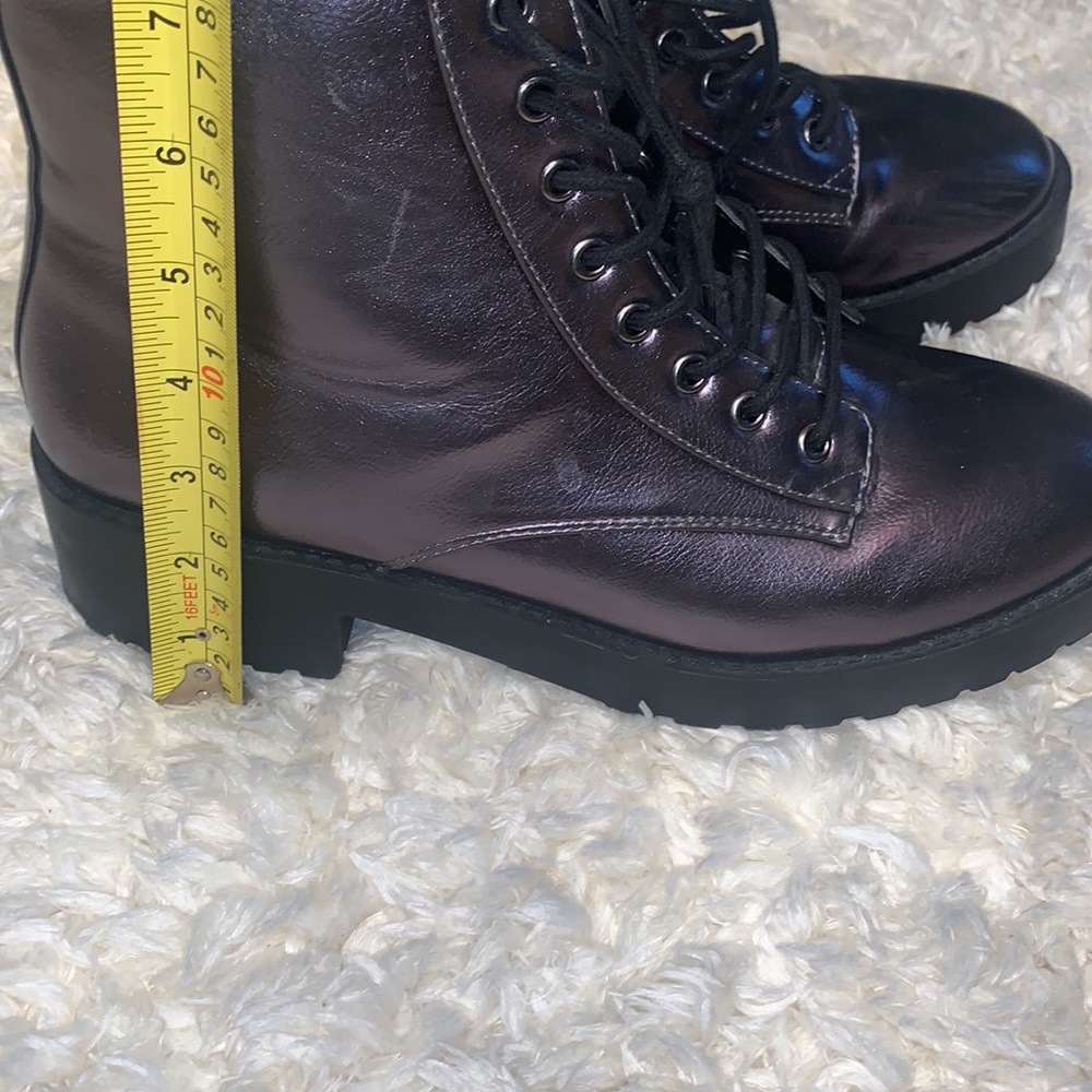 Comfortable metallic/gun metal ankle combat boots / size 41 - Picture 6 of 11
